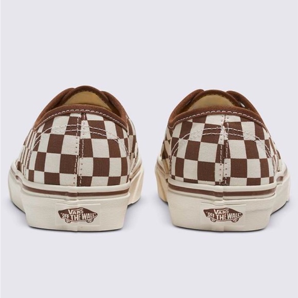 NIB Vans Authentic Brown/White Check Sneakers Size 6.5 - Picture 4 of 6